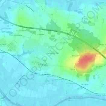 Mappa topografica La Groie Grillée, altitudine, rilievo