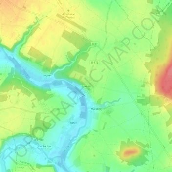 Mappa topografica Praillon, altitudine, rilievo