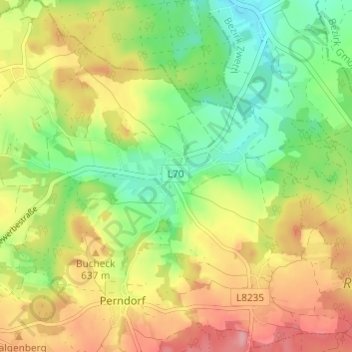 Mappa topografica Sallingstadt, altitudine, rilievo