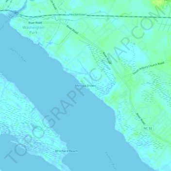 Mappa topografica Mimosa Shores, altitudine, rilievo