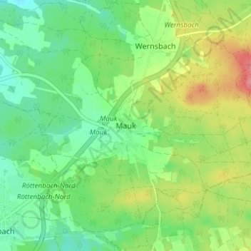 Mappa topografica Mauk, altitudine, rilievo