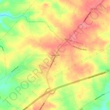 Mappa topografica Hayesville, altitudine, rilievo