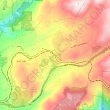 Mappa topografica Alta, altitudine, rilievo