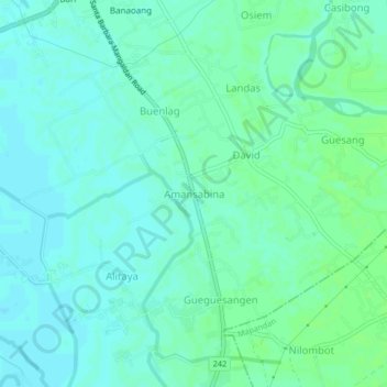 Mappa topografica Amansabina, altitudine, rilievo