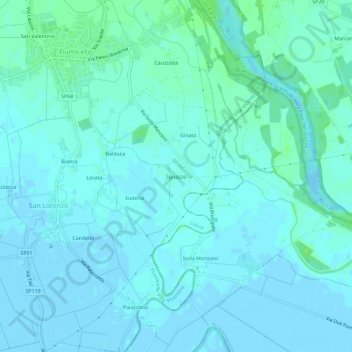Mappa topografica Sguazzo, altitudine, rilievo