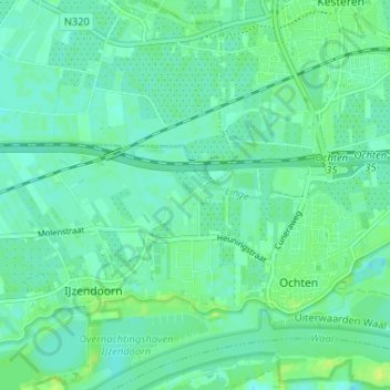 Mappa topografica Pottum, altitudine, rilievo