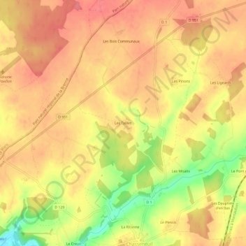 Mappa topografica Les Tailles, altitudine, rilievo