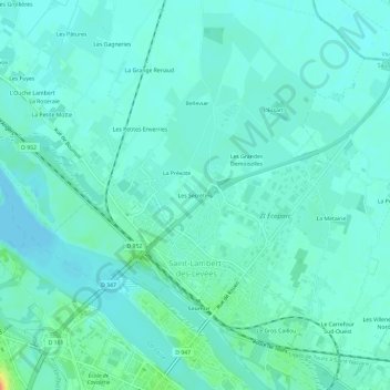 Mappa topografica Les Secrétins, altitudine, rilievo