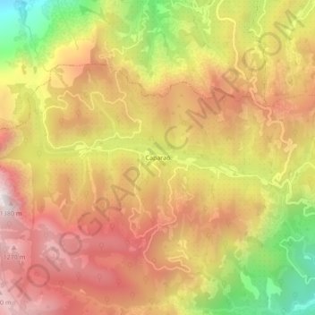 Mappa topografica Caparaó, altitudine, rilievo