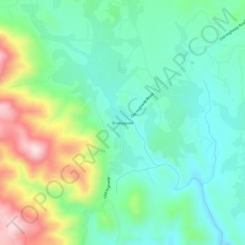 Mappa topografica Bridgeport, altitudine, rilievo