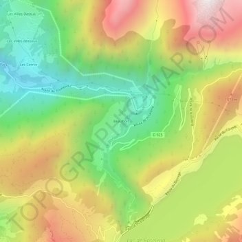 Mappa topografica Beaubois, altitudine, rilievo