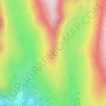 Mappa topografica Low Pike, altitudine, rilievo