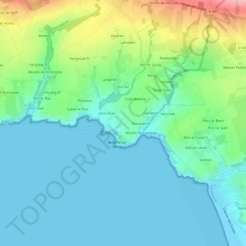 Mappa topografica Keric Bian, altitudine, rilievo