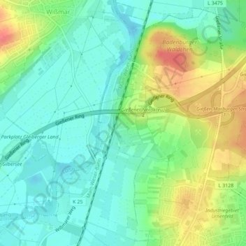 Mappa topografica In der Hunsbach, altitudine, rilievo