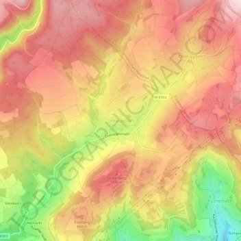 Mappa topografica Unteralpfen, altitudine, rilievo
