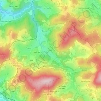 Mappa topografica Rivier, altitudine, rilievo