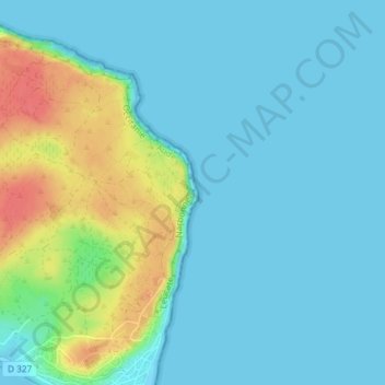 Mappa topografica Cap Leucate, altitudine, rilievo