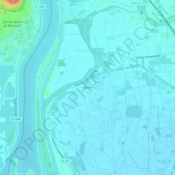 Mappa topografica Radelet, altitudine, rilievo