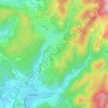 Mappa topografica Wässerlehof, altitudine, rilievo