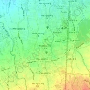 Mappa topografica Malagasang 2-A, altitudine, rilievo