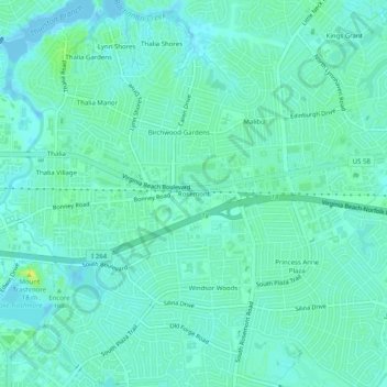 Mappa topografica Rosemont, altitudine, rilievo