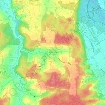Mappa topografica Dorndorf, altitudine, rilievo