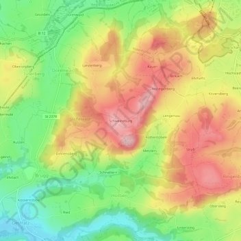 Mappa topografica Schweineburg, altitudine, rilievo