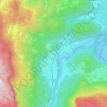 Mappa topografica Bohinjska Bela, altitudine, rilievo