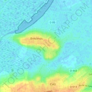 Mappa topografica Le Moulin à Vent, altitudine, rilievo