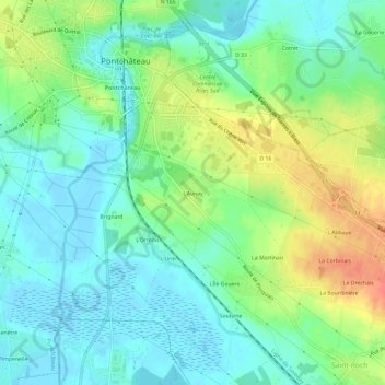 Mappa topografica L'Aunay, altitudine, rilievo