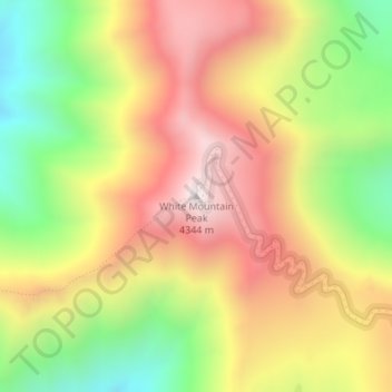 Mappa topografica White Mountain Peak, altitudine, rilievo