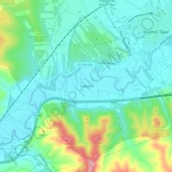 Mappa topografica Calardos, altitudine, rilievo