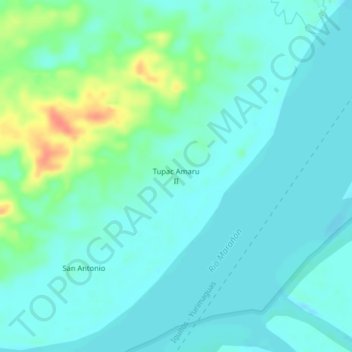 Mappa topografica Tupac Amaru II, altitudine, rilievo