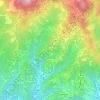 Mappa topografica Fornelli, altitudine, rilievo