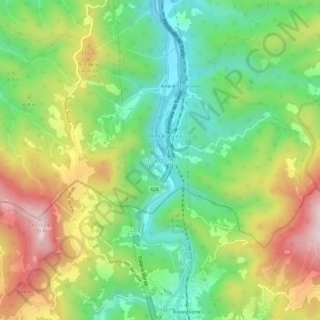 Mappa topografica Gnocchetto, altitudine, rilievo