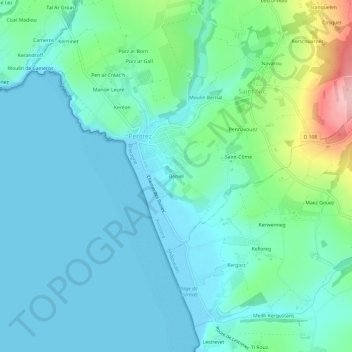 Mappa topografica Beniel, altitudine, rilievo