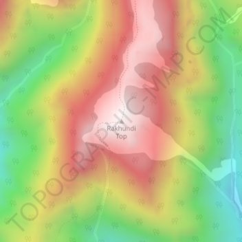 Mappa topografica Rakhundi Top, altitudine, rilievo