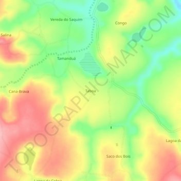 Mappa topografica Taboa, altitudine, rilievo