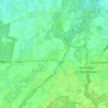 Mappa topografica Voorteind, altitudine, rilievo