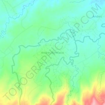 Mappa topografica Andres Bonifacio, altitudine, rilievo