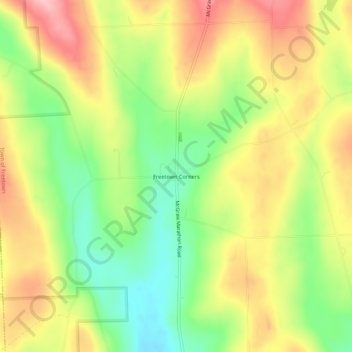 Mappa topografica Freetown Corners, altitudine, rilievo