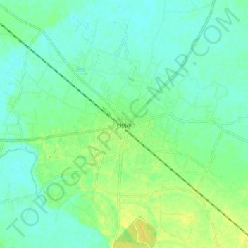 Mappa topografica Hojai, altitudine, rilievo