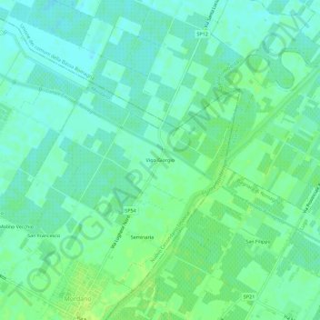 Mappa topografica Vigo Giorgio, altitudine, rilievo