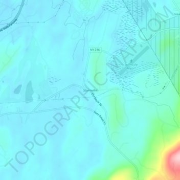 Mappa topografica Stormville, altitudine, rilievo