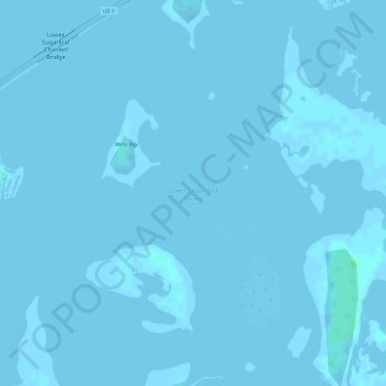 Mappa topografica Lower Sugarloaf Sound, altitudine, rilievo