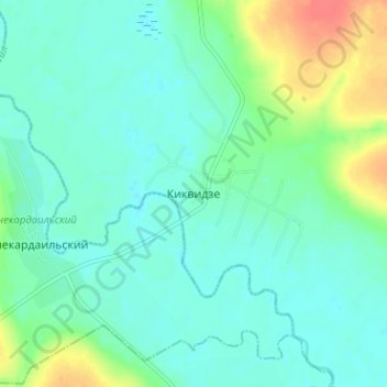 Mappa topografica Киквидзе, altitudine, rilievo