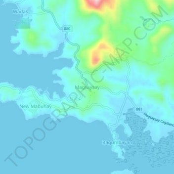 Mappa topografica Magsaysay, altitudine, rilievo