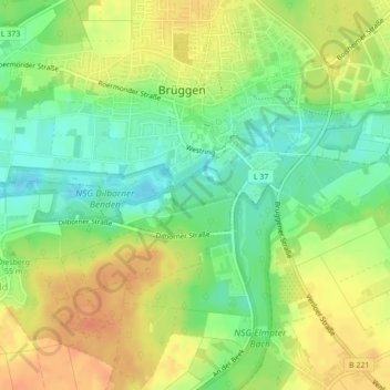 Mappa topografica Auf der Koppel, altitudine, rilievo