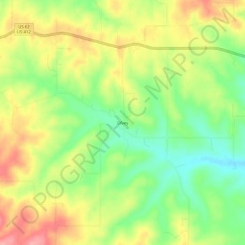 Mappa topografica Olvey, altitudine, rilievo