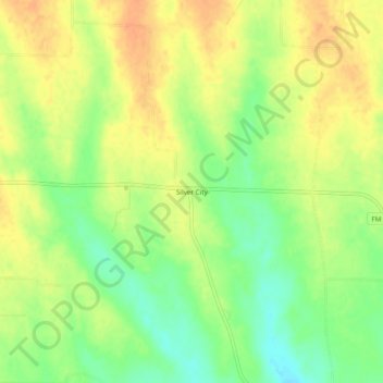 Mappa topografica Silver City, altitudine, rilievo